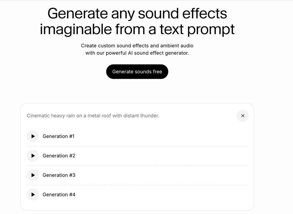 ElevenLabs sound effect generator