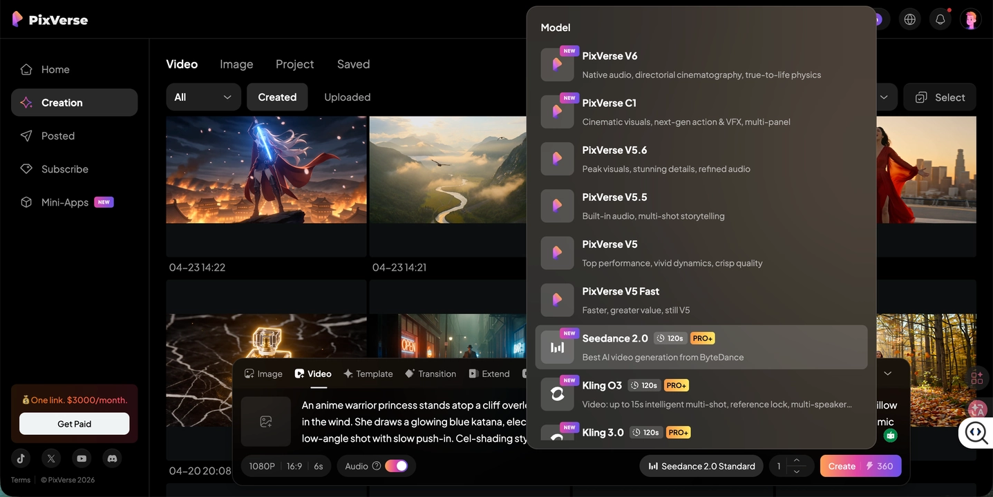 penjana video AI terbaik di PixVerse