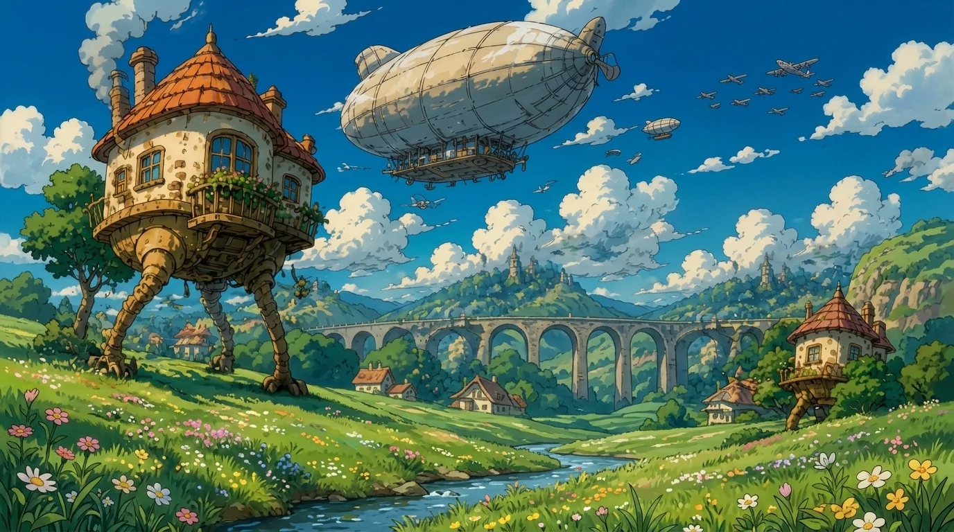 Accidentally Entering the World of Hayao Miyazaki: เอฟเฟกต์อนิเมะ PixVerse