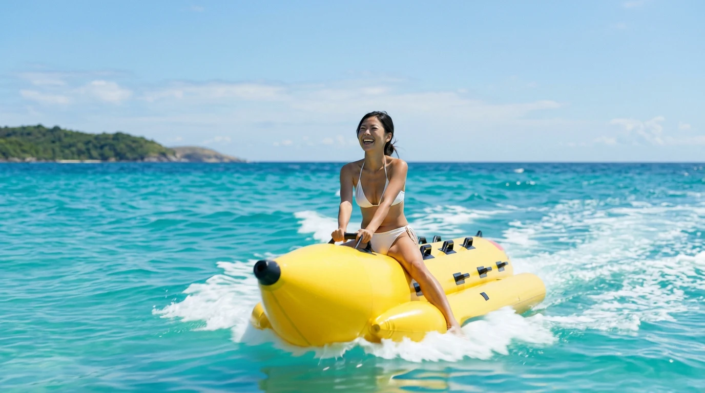 Banana Boat: Naiki Pisang Kuning Gergasi Merentasi Gelombang Laut dengan AI