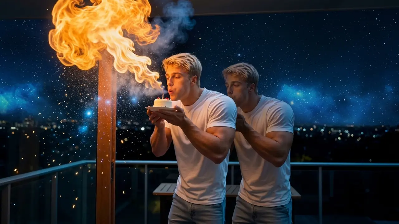 Birthday on Fire: Tiup Lilin dalam Ledakan Api