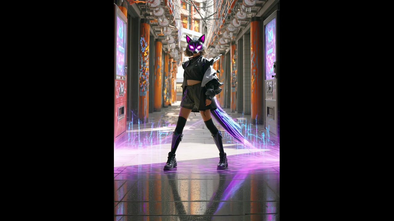 Neon Fox Rush: Template Foto-ke-Video PixVerse V5.6