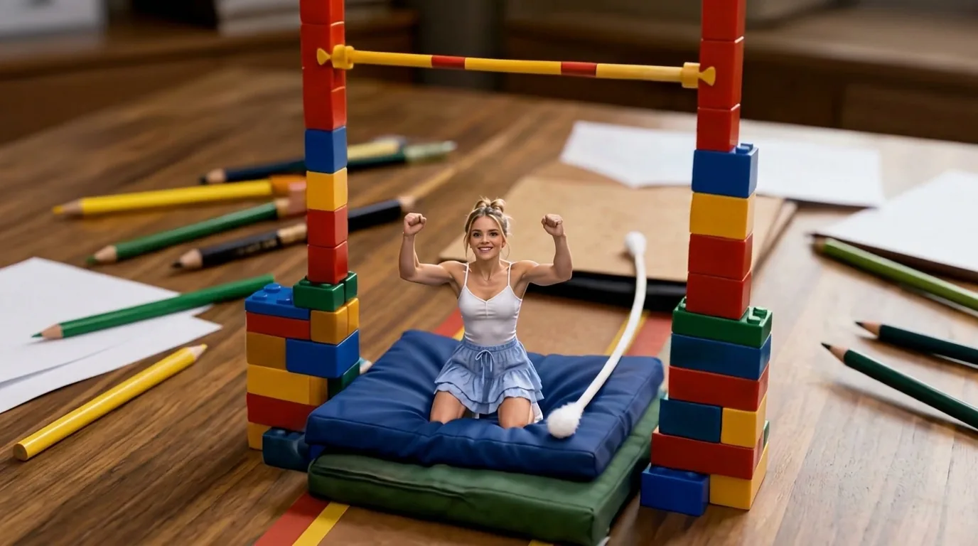Pole Vault on the Cotton Swab Desk: เอฟเฟกต์กีฬาจิ๋วของ PixVerse