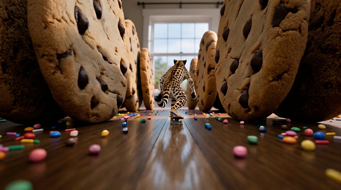 Skateboard Leap Over Cookie Canyon: เปลี่ยนภาพใดก็ได้เป็นวิดีโอกระโดดข้ามหุบเขา