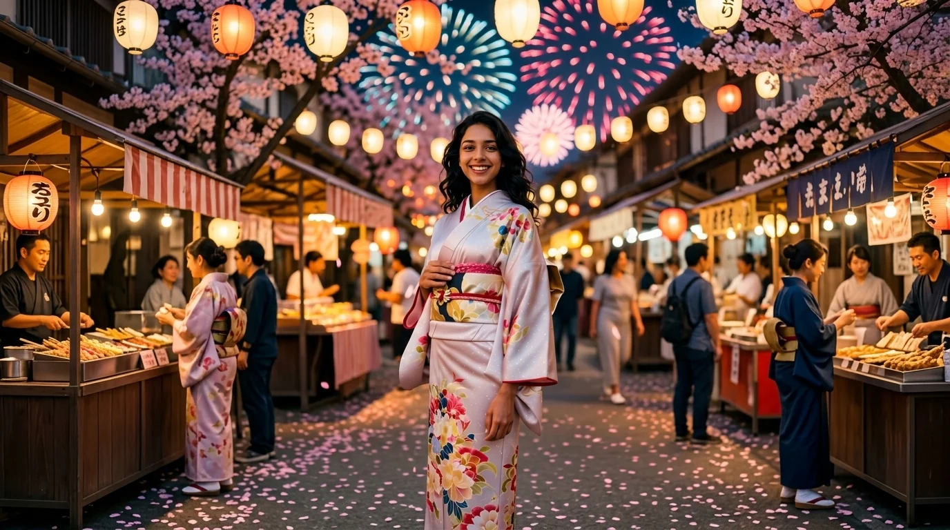 日本夏季節：把吃冰淇淋照片變成和服夏日祭影片